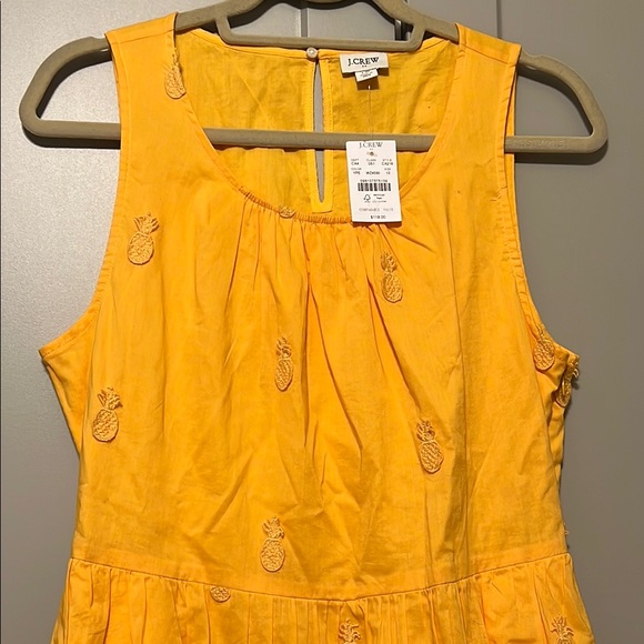 J. Crew Yellow Sleeveless Dress with Pineapple Embroidery - Picture 5 of 7